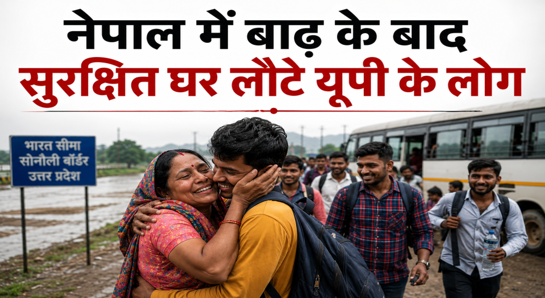 नेपाल में बाढ़ के बाद सुरक्षित घर लौटे यूपी के लोग