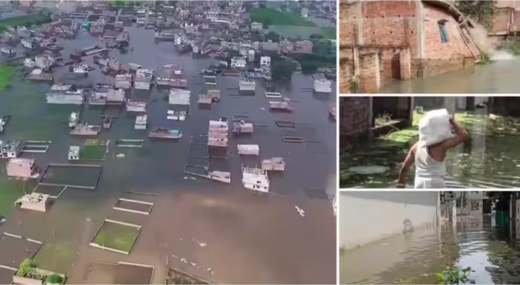 लखनऊ में गोमती नदी का बढ़ा जलस्तर और बाढ़ प्रभावित इलाके